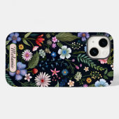 可愛い黒いフローラ山花名 Case-Mate iPhoneケース (裏面 (横))