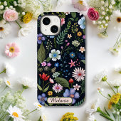 可愛い黒いフローラ山花名 Case-Mate iPhoneケース