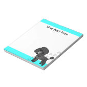 可愛い黒いプードル漫画ブルーポープリント ノートパッド (回転)