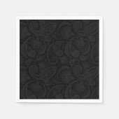 可愛い黒いペイズリー模様のレギンスのシートクッション スタンダードカクテルナプキン (正面)