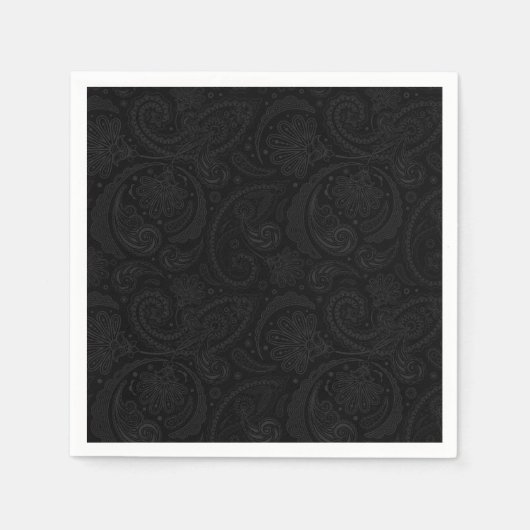 可愛い黒いペイズリー模様のレギンスのシートクッション スタンダードカクテルナプキン (正面)