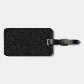 可愛い黒いペイズリー模様のレギンスのシートクッション ラゲッジタグ (裏面横)