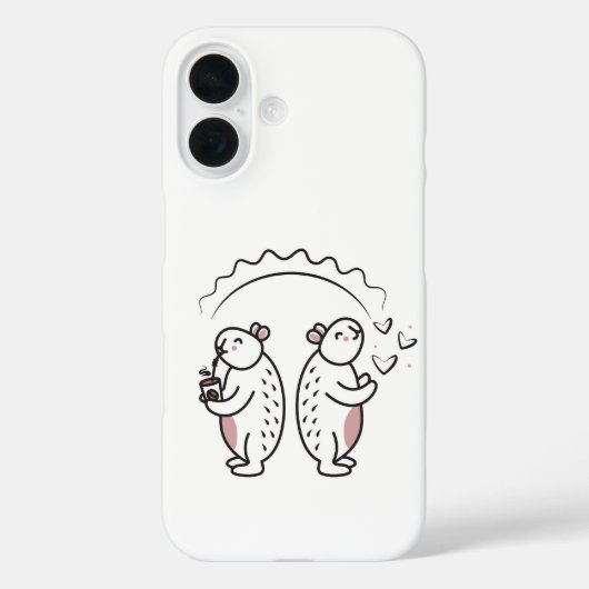 可愛い黒いラインキャピバラ Case-Mate iPhoneケース (裏面)