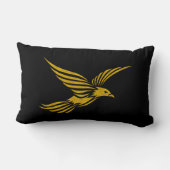 可愛い黒いヴィンテージ金ゴールドイーグル ランバークッション (裏面)