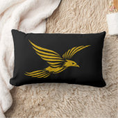 可愛い黒いヴィンテージ金ゴールドイーグル ランバークッション (ブランケット)