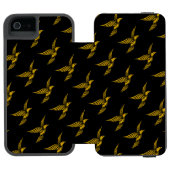 可愛い黒いヴィンテージ金ゴールドイーグル INCIPIO iPhoneウォレットケース (フォリオ Open)