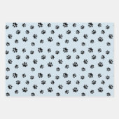 可愛い黒い前刷りパステルピンクブルーパープル ラッピングペーパーシート (正面2)