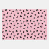 可愛い黒い前刷りパステルピンクブルーパープル ラッピングペーパーシート (正面)