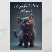 可愛い黒い子猫が9人と暮らす 便箋 (正面)