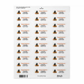 可愛い黒い子猫とジャック・オ・ランタンのハロウィン ラベル (フルシート)