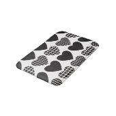 可愛い黒い恋のハート柄 バスマット (アングル)