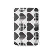 可愛い黒い恋のハート柄 バスマット (正面縦)