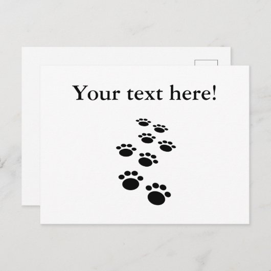 可愛い黒い漫画ペットのポートレイルのノートカード ポストカード (正面/裏面)