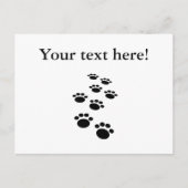 可愛い黒い漫画ペットのポートレイルのノートカード ポストカード (正面)