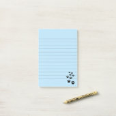 可愛い黒い漫画ペットのポートレイル赤ちゃん青が並ぶ ポストイット (デスク上)