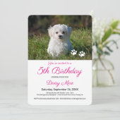 可愛い黒い肉柄カスタムペット誕生日写真 招待状 (スタンド正面)