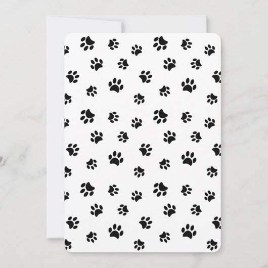 可愛い黒い肉柄カスタムペット誕生日写真 招待状 (裏面)