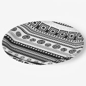 可愛い黒い装飾的なアステカの質感 ペーパープレート (アングル)