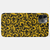 可愛い黒い金色のシームレスな花柄 Case-Mate iPhoneケース (裏面(横))