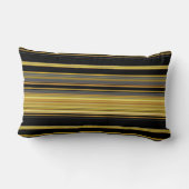 可愛い黒い金色のストライプ ランバークッション (裏面)