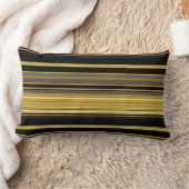 可愛い黒い金色のストライプ ランバークッション (ブランケット)