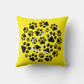 可愛い黒い黄色のペットモダンネコクールと前足 クッション (裏面)