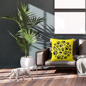 可愛い黒い黄色のペットモダンネコクールと前足 クッション