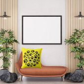 可愛い黒い黄色のペットモダンネコクールと前足 クッション