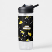 可愛い黒い黄色の建築トラックダンプパターン ウォーターボトル (左面)