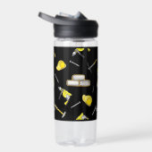 可愛い黒い黄色の建築トラックダンプパターン ウォーターボトル (右面)
