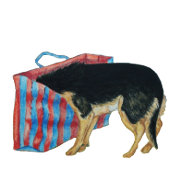 可愛い黒とタンのノージー犬のおもしろい ラゲッジタグ