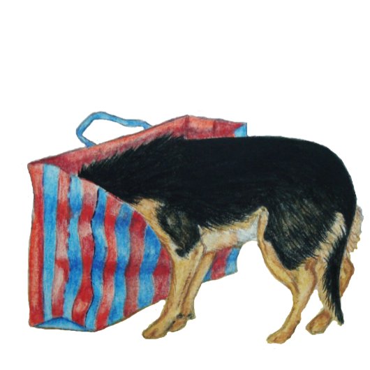 可愛い黒とタンのノージー犬のおもしろい ラゲッジタグ