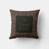 可愛い黒とピンクのドットパターパーソナライズされたン名 クッション (裏面)