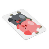 可愛い黒と白の漫画の豚フレキシブルマグネット マグネット (右側)