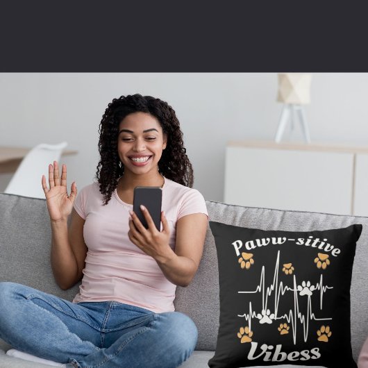 可愛い黒に猫が足で赤んモダンだおもしろい クッション