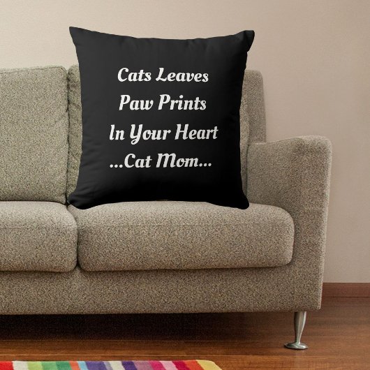 可愛い黒に猫ママ猫インプリントハートおもしろい クッション