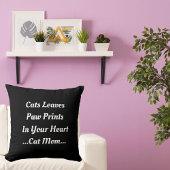 可愛い黒に猫ママ猫インプリントハートおもしろい クッション