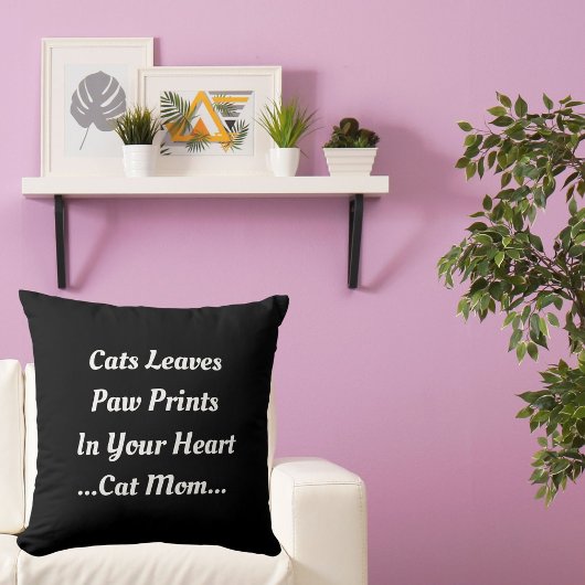 可愛い黒に猫ママ猫インプリントハートおもしろい クッション