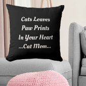 可愛い黒に猫ママ猫インプリントハートおもしろい クッション