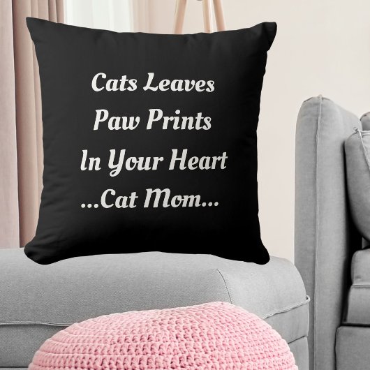 可愛い黒に猫ママ猫インプリントハートおもしろい クッション