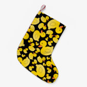 可愛い黒のゴムアヒル スモールクリスマスストッキング (正面 (吊り時))