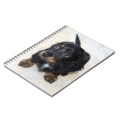 可愛い黒のダックシュント子犬 ノートブック (左側)