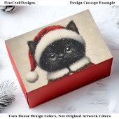 可愛い黒キッテンサンタクロース服BW1デコペ 薄葉紙