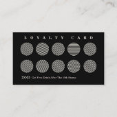 可愛い黒グレーストライプの報酬プログラムロヤ ロイヤリティカード (正面)