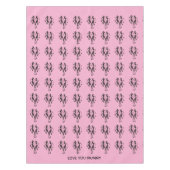 可愛い黒シルエットフェスティバルダンサーMummy Pink テーブルクロス (正面)