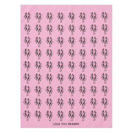 可愛い黒シルエットフェスティバルダンサーMummy Pink テーブルクロス
