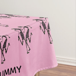 可愛い黒シルエットフェスティバルダンサーMummy Pink テーブルクロス