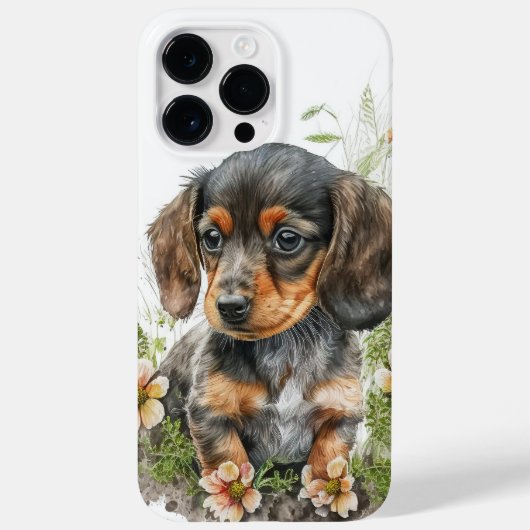 可愛い黒タンダックシュント子犬 Case-Mate iPhoneケース (裏面)