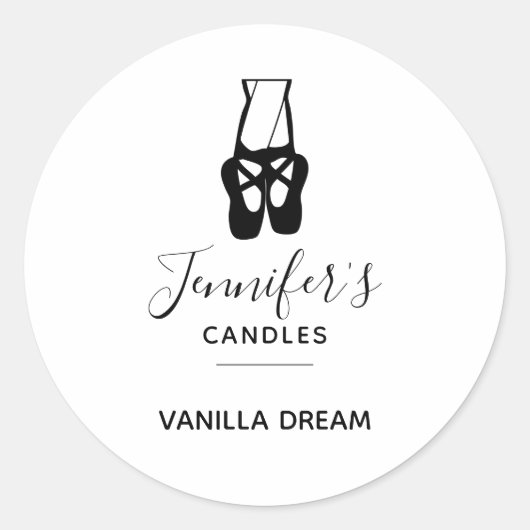 可愛い黒バレエのスリッパろうそく/石鹸 ラウンドシール (正面)