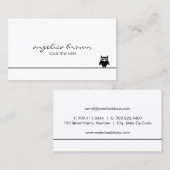 可愛い黒フクロウ名刺 名刺 (正面/裏面)